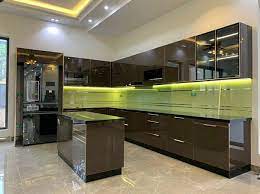 tủ bếp nhôm kính