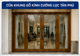 Cửa Kính Cường Lực Tân Phú – Báo Giá, Mẫu Đẹp & Thi Công Trọn Gói 11 cửa khung gỗ kính cường lực tân phú