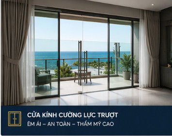 cửa kính cường lực mở trượt lùa tây thạnh