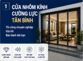cửa nhôm kính cường lực tại Tân Bình