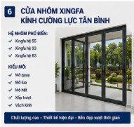 cửa nhôm xingfa kính cường lực tại Tân Bình