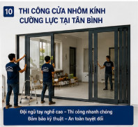 thi công cửa nhôm kính xingfa cường lực tại Tân Bình